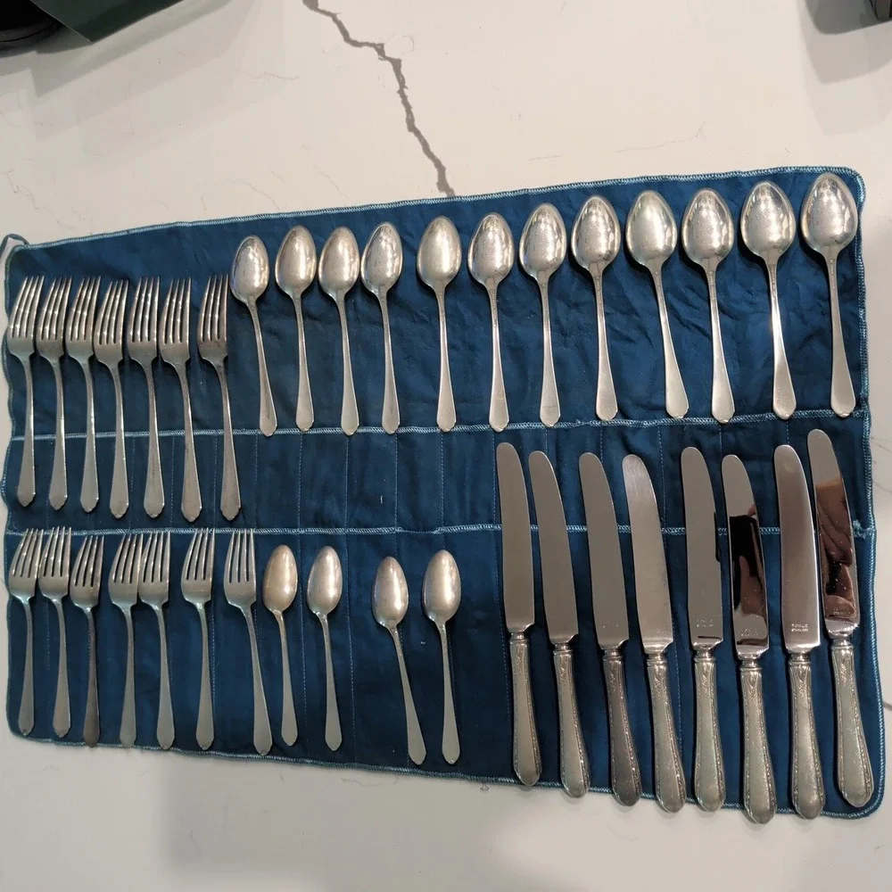 Towle Chased Diana Sterling Silver Flatware Set 39 Pieces Pat 1928 No Monogram